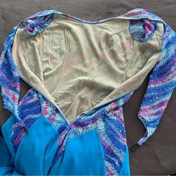 Vibrant Multicolor Ballroom Dance Dress - Picture 11 of 16